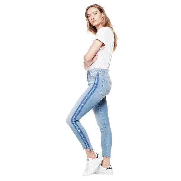 Mother The Stunner Zip Ankle Step Fray in Light Kitty Racer - Picture 1 of 11